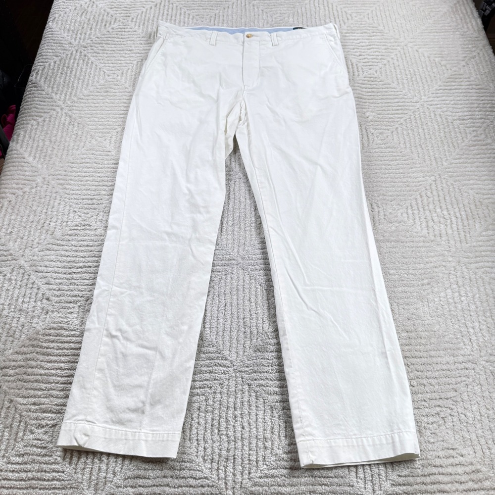 Polo Ralph Lauren Chinos Men 38x32 White Straight Pants Old Money Ivy League